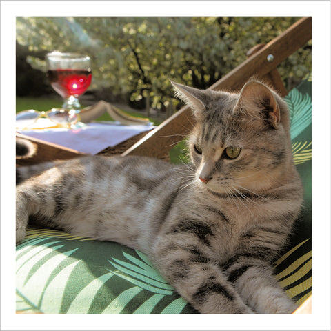 Lazy Days Cattitude Greetings Card