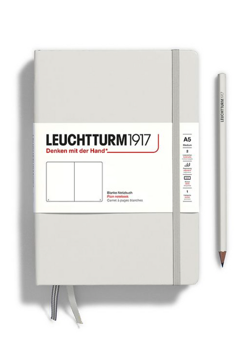 Leuchtturm1917 Hardcover Notebook Medium Plain Light Grey
