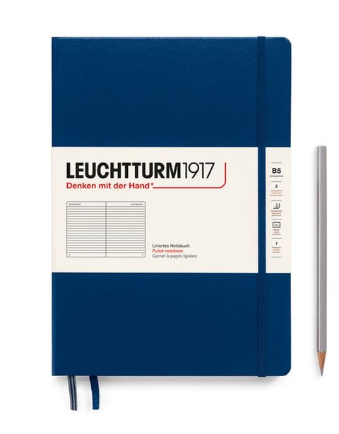 Leuchturm1917 B5 Hardcover Notebook Ruled Navy