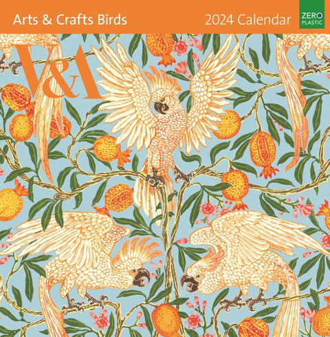 V&A: Arts & Crafts Birds 2024 Wall Calendar