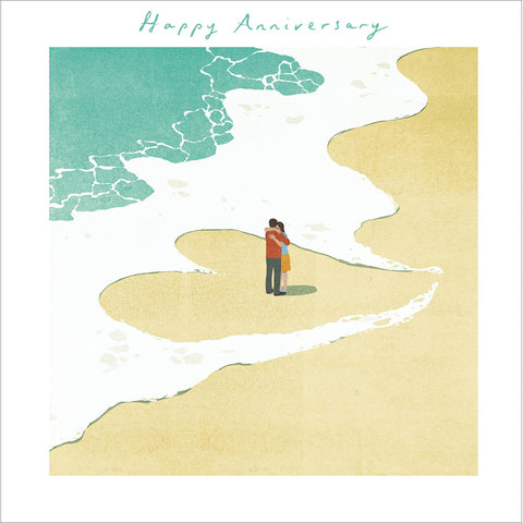 Beach Love Happy Anniversary Card