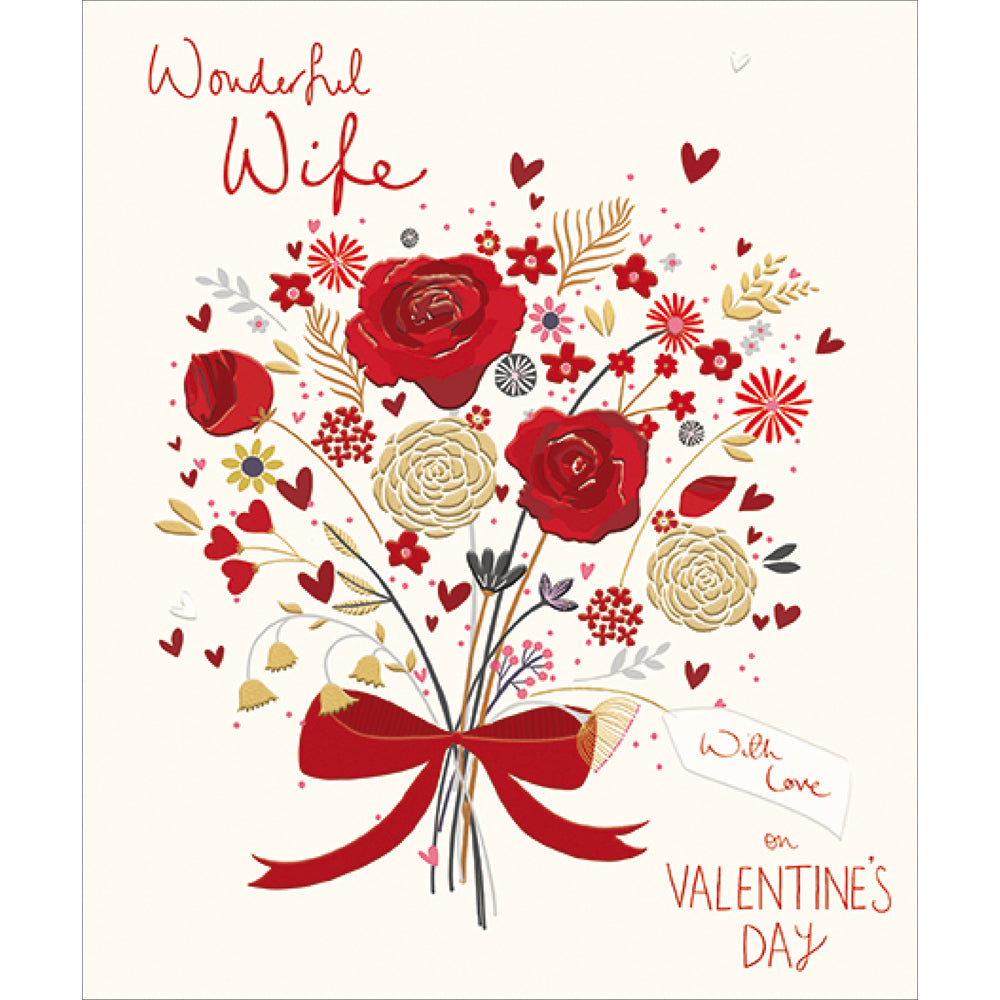 Wonderful Wife with Love On Valentine's Day Greeting Card