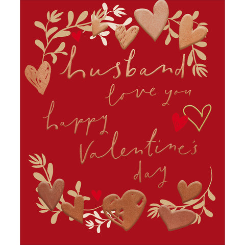To My Husband on Valentine's Greeting Card