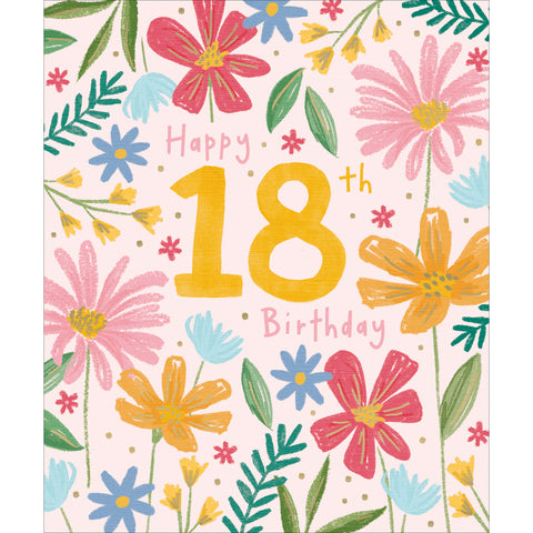 Floral 18th Birthday Card