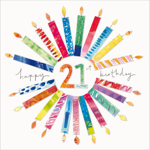 Candles 21st Birthday Card