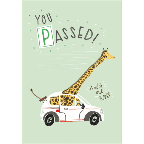 You Passed - Driving Giraffe Card