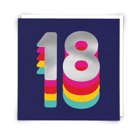 Rainbow Navy 18 Birthday Card