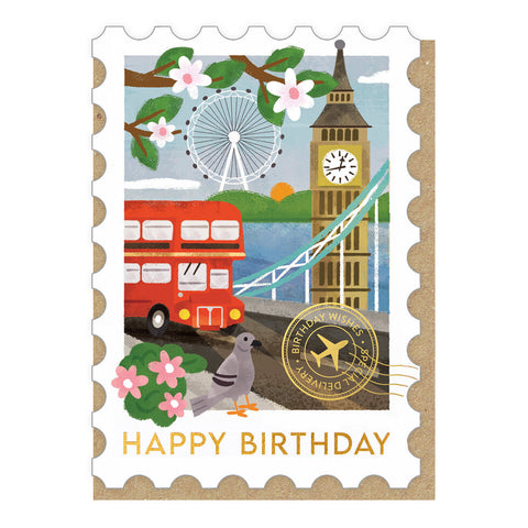 Happy Birthday London Die-Cut Card