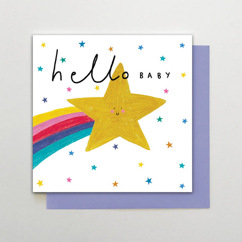 Hello Baby Rainbow Star Card
