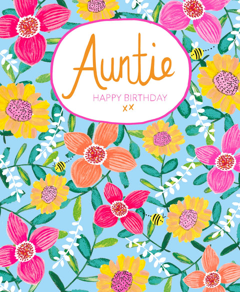 Large Lovely Auntie Birthday Card