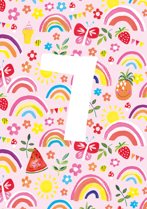 Rainbow No.7 Birthday Card