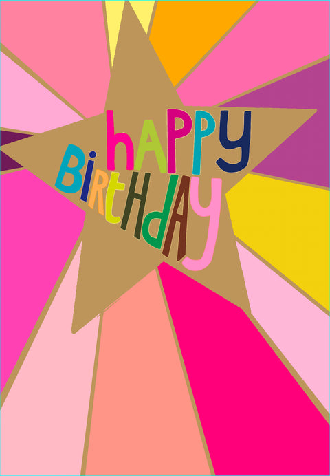 Pink Burst Happy Birthday To You