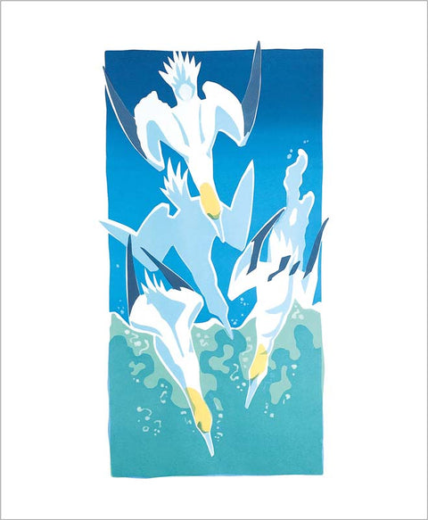 Gannets Diving Greetings Card
