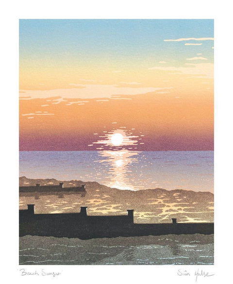 Beach Sunset Greetings Card