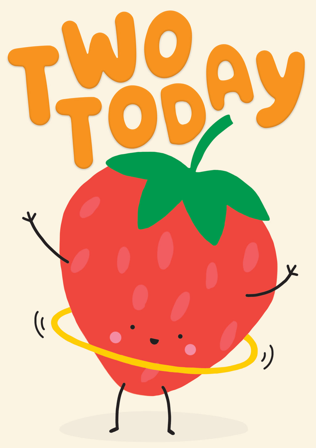 Two Today Strawberry Birthday Card