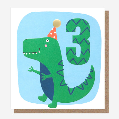 Age 3 Birthday Dinosaur Card