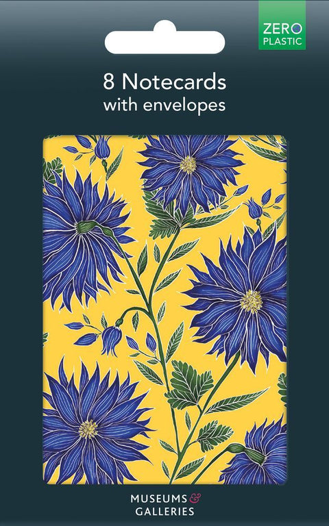 Blue Flowers Pack Of 8 Notecards