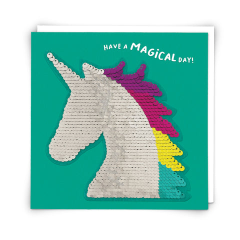 Magical Day Unicorn Sequin Patch Card