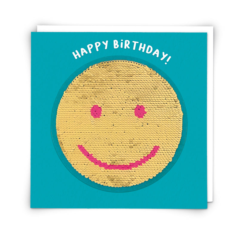 Smiley Sequin Patch Card