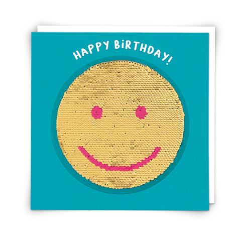 Smiley Sequin Patch Card