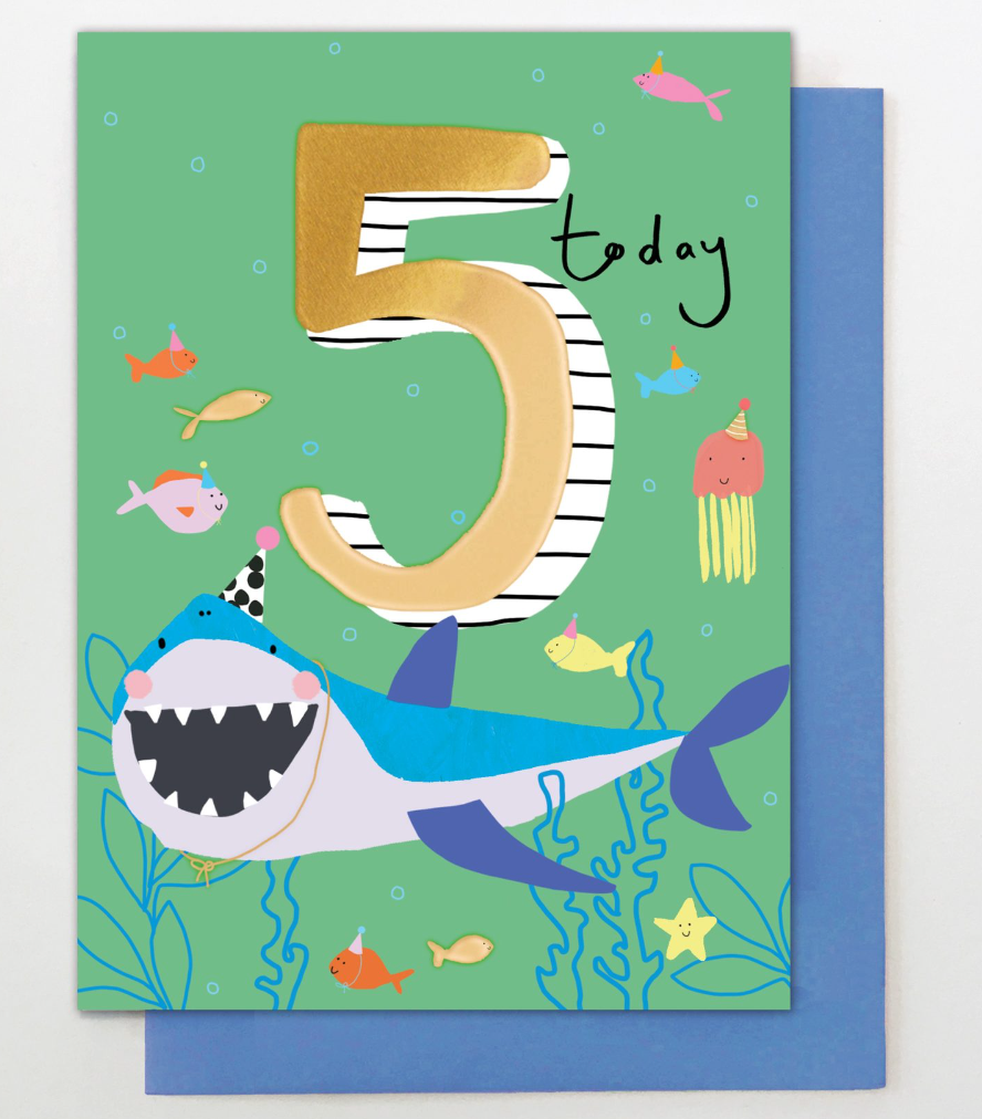 Shark 5 Today Birthday Card