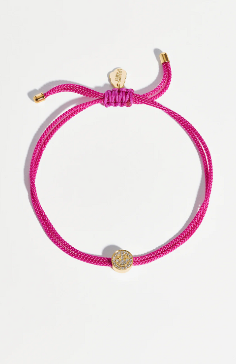 Estella Bartlett Pink Smile Charm Friendship Bracelet