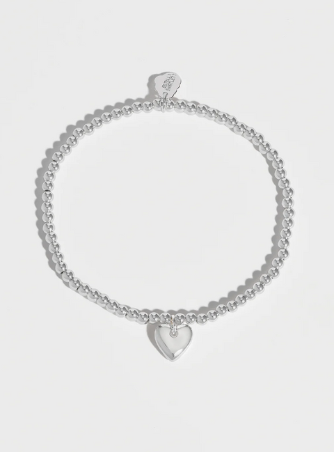 Estella Bartlett Silver Plated Cushion Heart Charm Bracelet