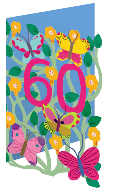 Lasercut 60 Birthday Card
