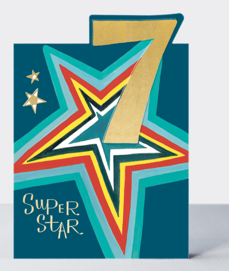 7 Super Star Birthday Card