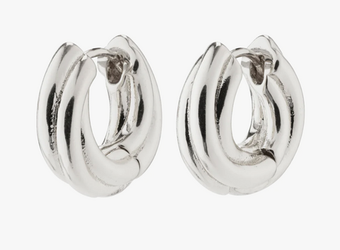EDEA recycled chunky hoops silver plated