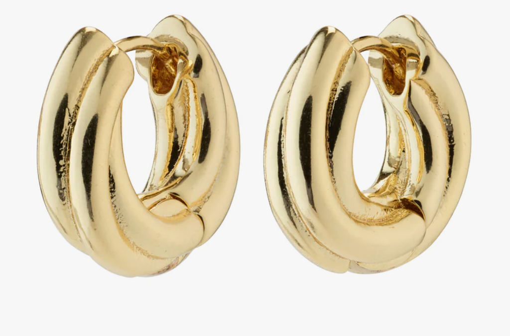 EDEA recycled chunky hoops gold-plated