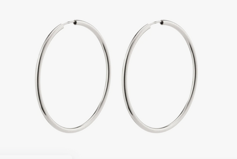 APRIL recycled medium-size hoops silver-plated