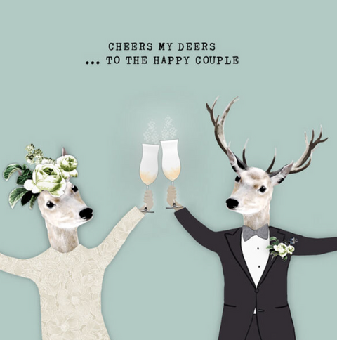 Cheers My Deers Wedding Card