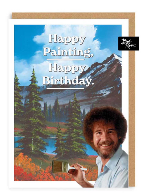 Bob Ross Happy Painting Card