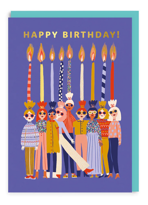 Ladies Candles Happy Birthday Card