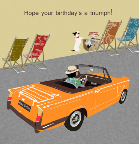 Retro Triumph Birthday Card