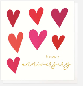 Happy Anniversary Hearts Card by Caroline Gardner