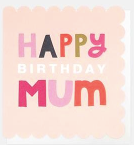 Happy Birthday Mum Scallop Edge Card