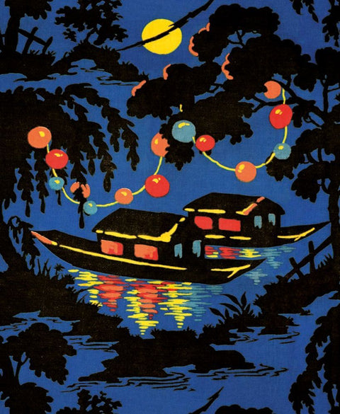 Boats and Lights on Water Card