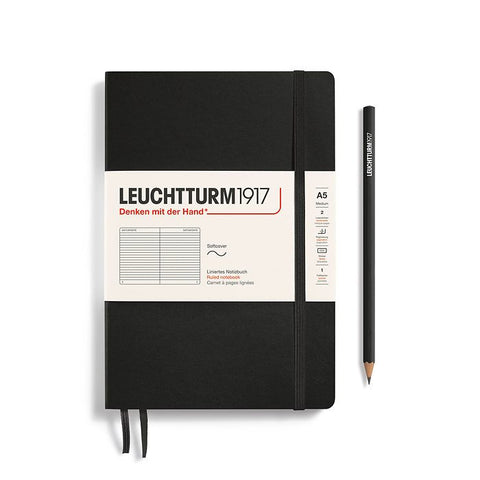 Leuchtturm1917 A5 Softcover Notebook Lined Black
