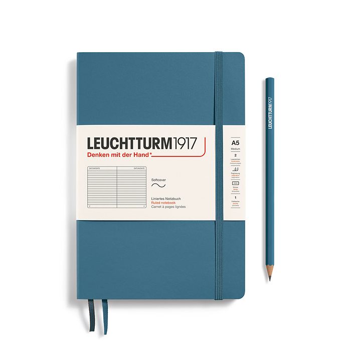 Leuchtturm1917 Softcover Notebook Ruled Stone Blue