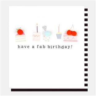 Have A Fab Birthday Mini Pom Pom Card