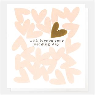 With Love On Your Wedding Day Hearts Card