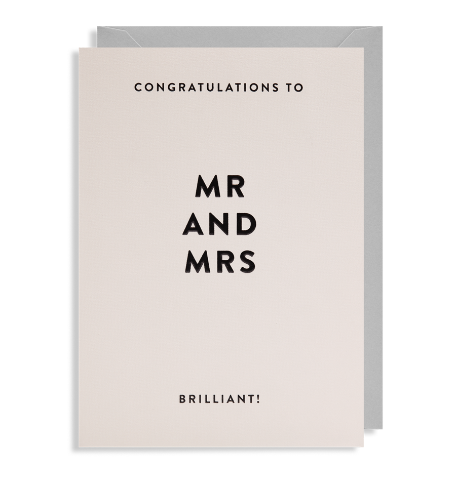 Congratulations to Mr and Mrs