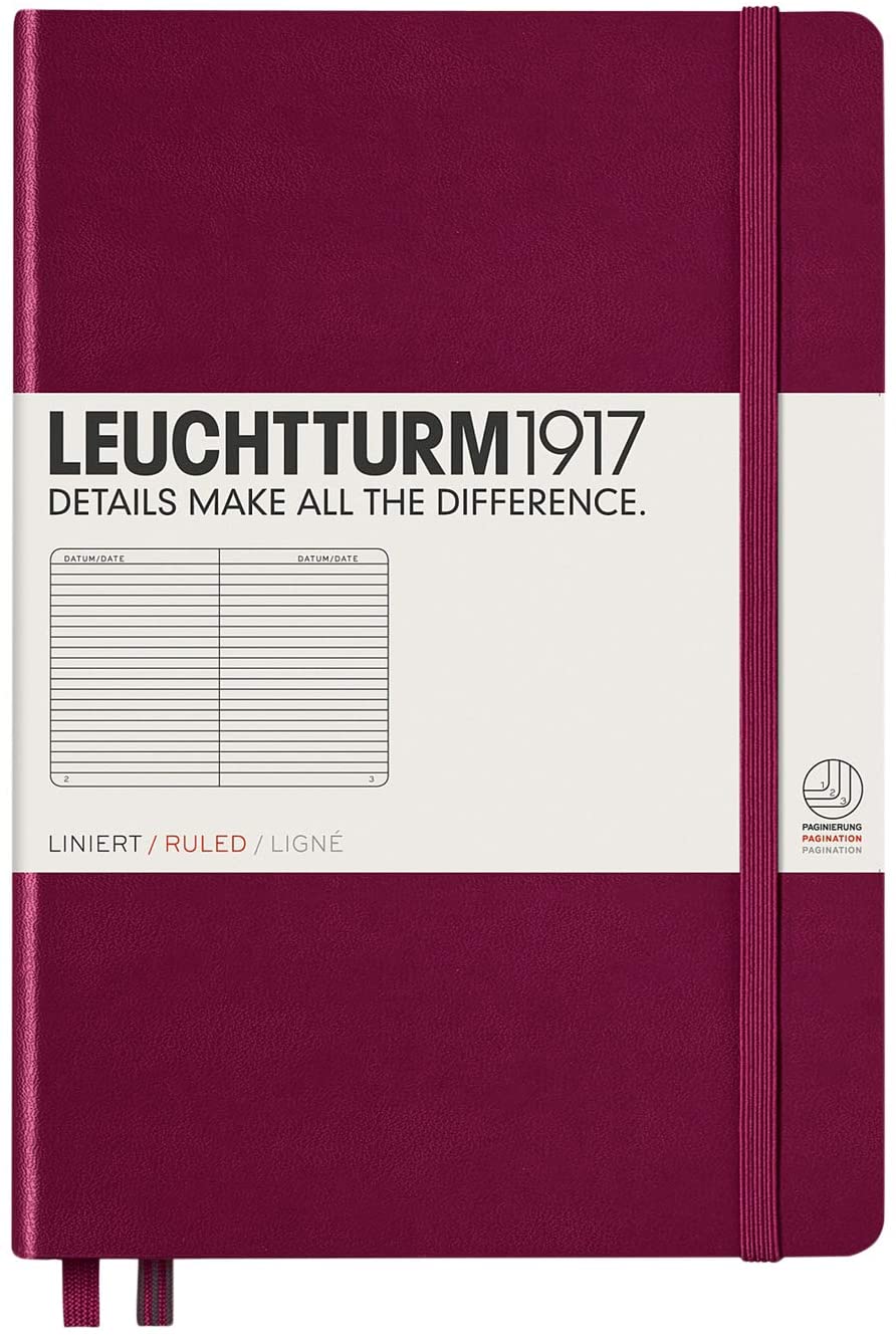 Leuchtturm1917 Hardcover Notebook Medium Ruled Port Red