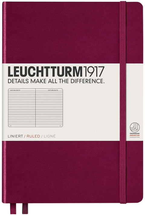 Leuchtturm 1917 Hardcover Notebook Medium Ruled Port Red