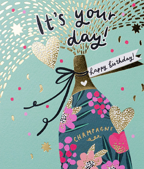 It's Your Day! Champagne Bottle Card