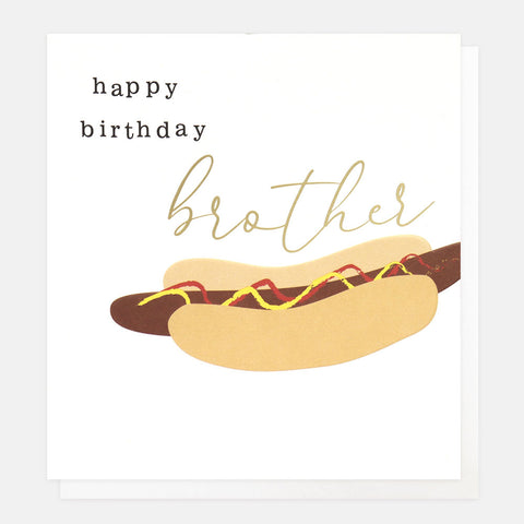 Happy Birthday Brother Hotdog Card