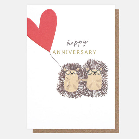Happy Anniversary Pair Of Hedgehogs Card