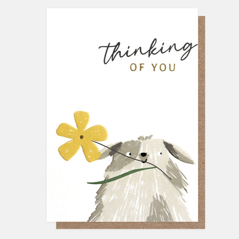 Thinking Of You Dog & Flower Card